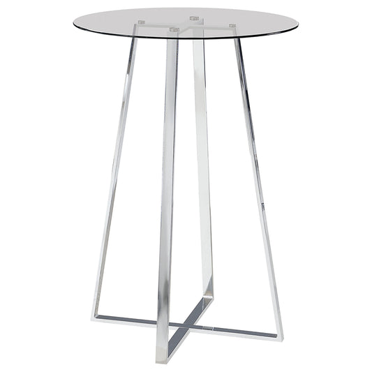 Zanella Glass Top Bar Table Chrome