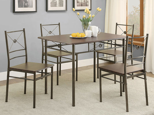 Anna 5-piece Rectangular Dining Set Dark Bronze