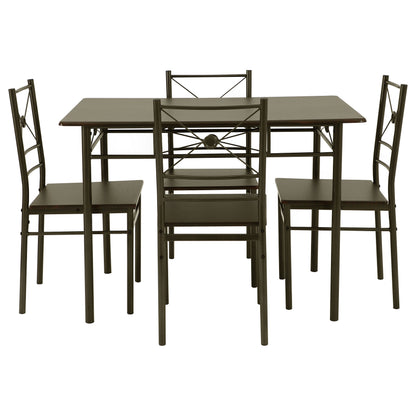 Anna 5-piece Rectangular Dining Set Dark Bronze