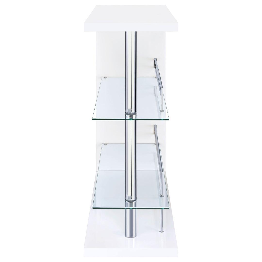 Prescott Rectangular 2-shelf Bar Unit Glossy White