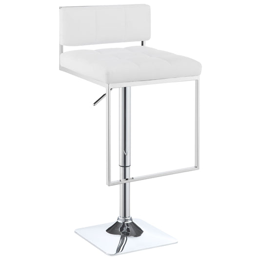 Alameda Adjustable Bar Stool White and Chrome