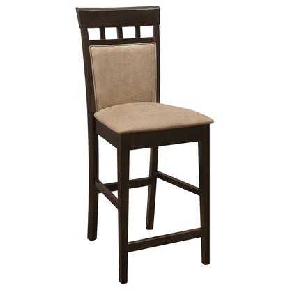 Gabriel Upholstered Counter Height Stools Cappuccino and Beige (Set of 2)