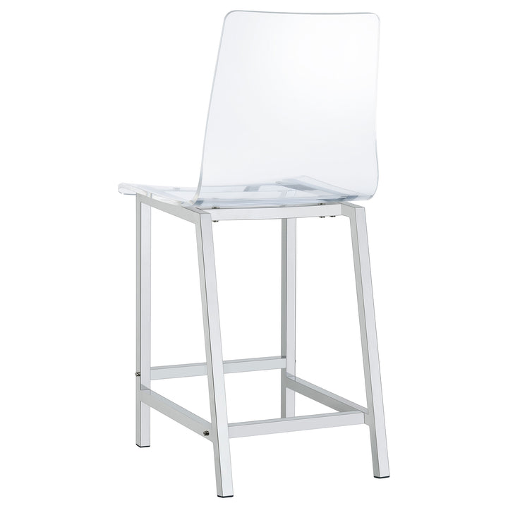 Juelia Counter Height Stools Chrome and Clear Acrylic (Set of 2)