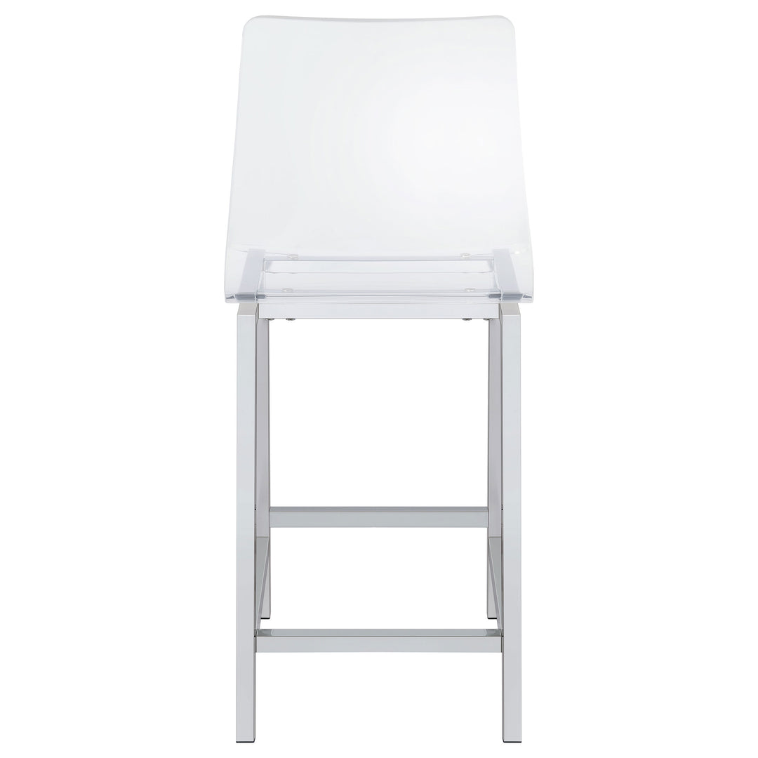 Juelia Counter Height Stools Chrome and Clear Acrylic (Set of 2)