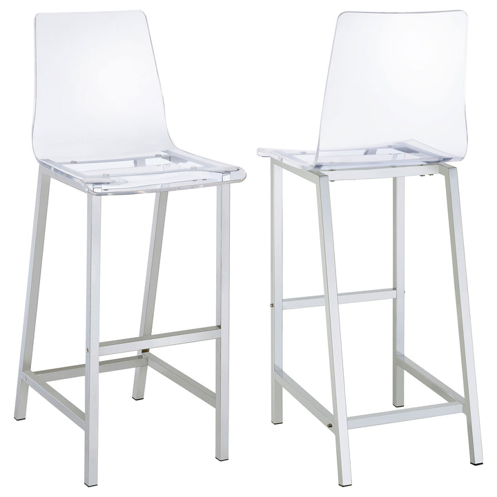 Juelia Bar Stools Chrome and Clear Acrylic (Set of 2)