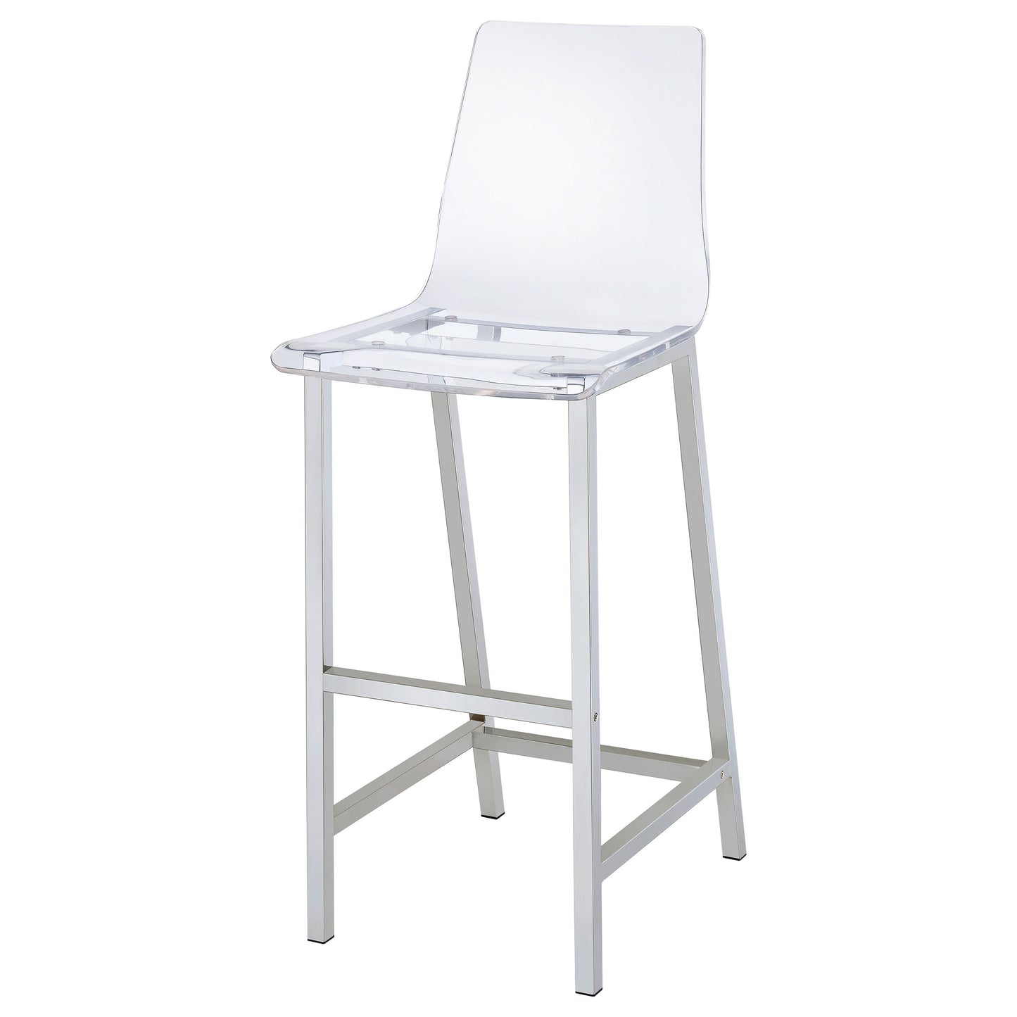 Juelia Bar Stools Chrome and Clear Acrylic (Set of 2)