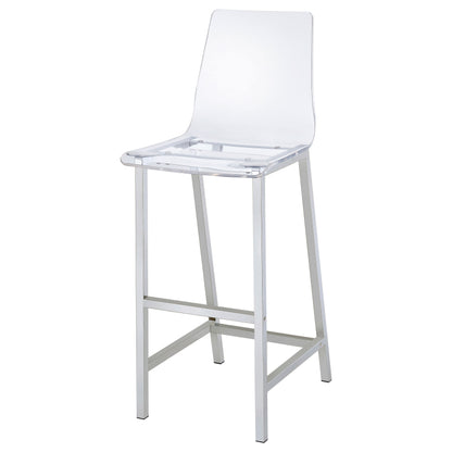 Juelia Bar Stools Chrome and Clear Acrylic (Set of 2)