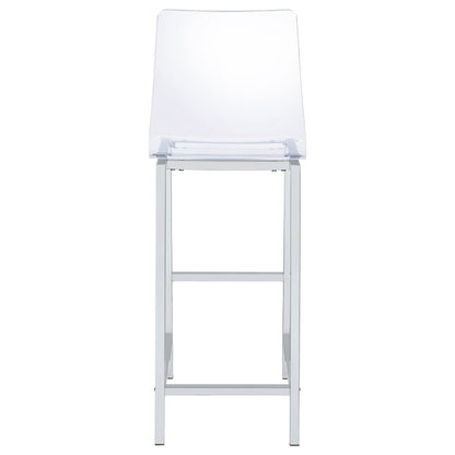 Juelia Bar Stools Chrome and Clear Acrylic (Set of 2)