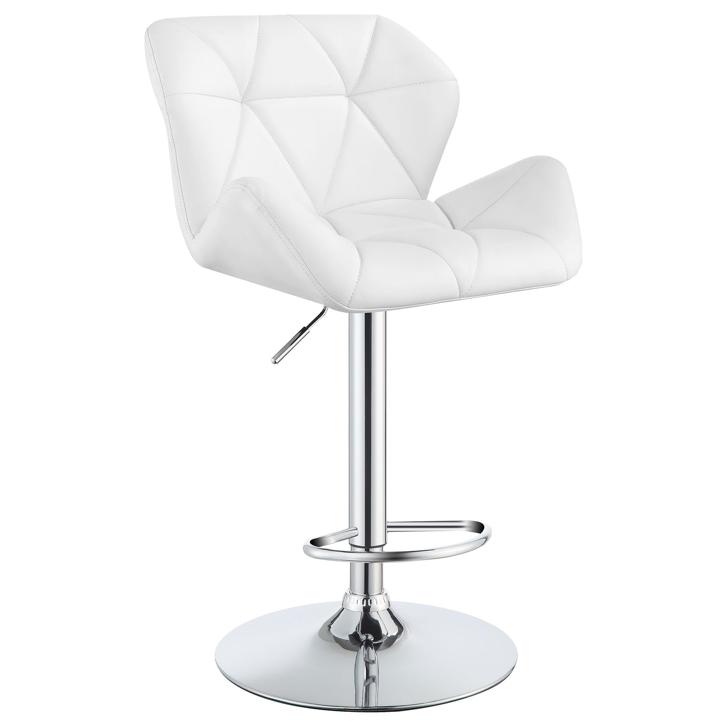 Berrington Adjustable Bar Stools Chrome and White (Set of 2)