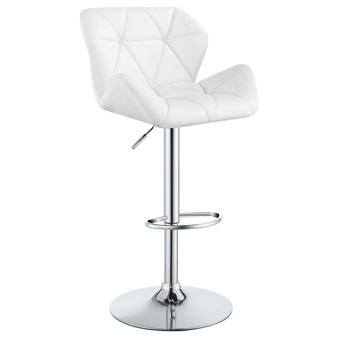 Berrington Adjustable Bar Stools Chrome and White (Set of 2)