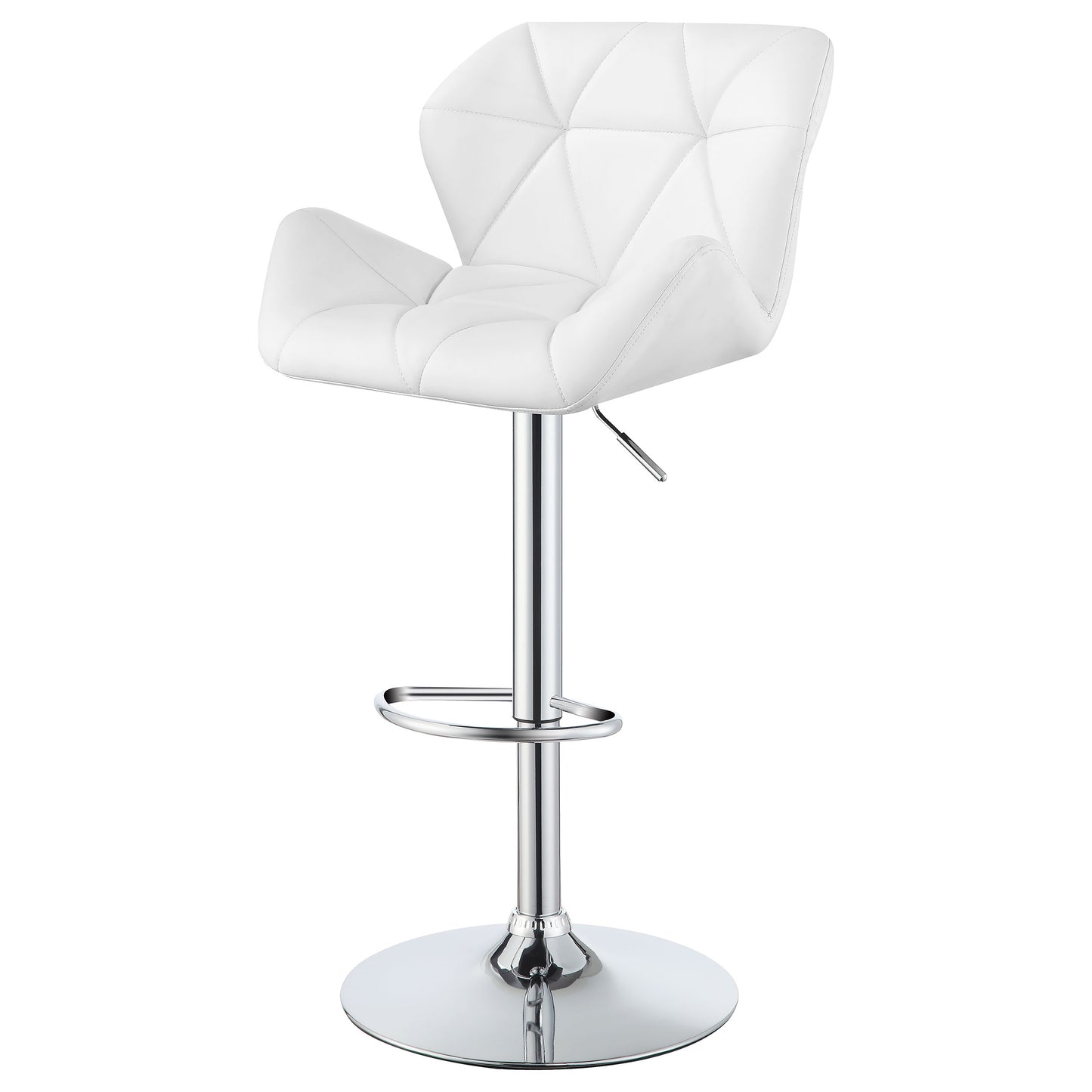 Berrington Adjustable Bar Stools Chrome and White (Set of 2)