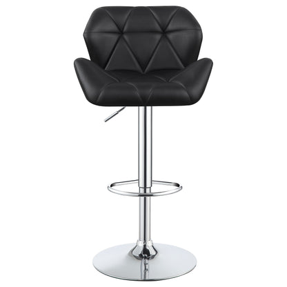 Berrington Adjustable Bar Stools Chrome and Black (Set of 2)