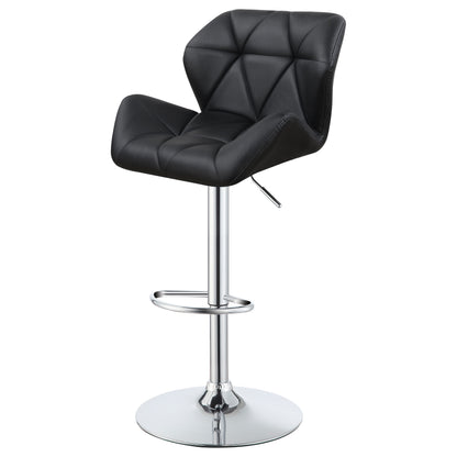 Berrington Adjustable Bar Stools Chrome and Black (Set of 2)