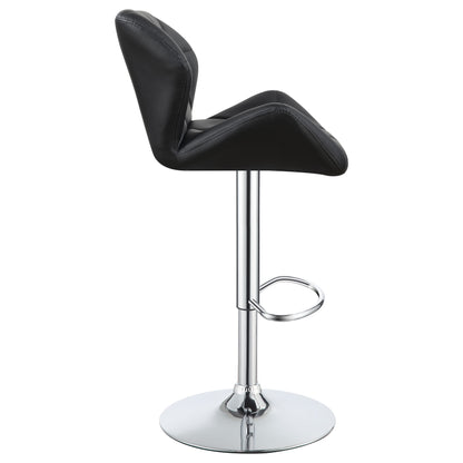 Berrington Adjustable Bar Stools Chrome and Black (Set of 2)