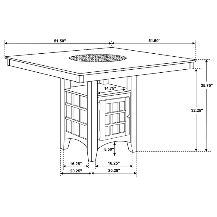 Gabriel 5-piece Square Counter Height Dining Set Cappuccino