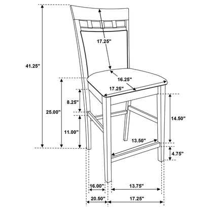 Gabriel 7-piece Square Counter Height Dining Set Cappuccino