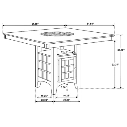 Gabriel Square Counter Height Dining Table Cappuccino