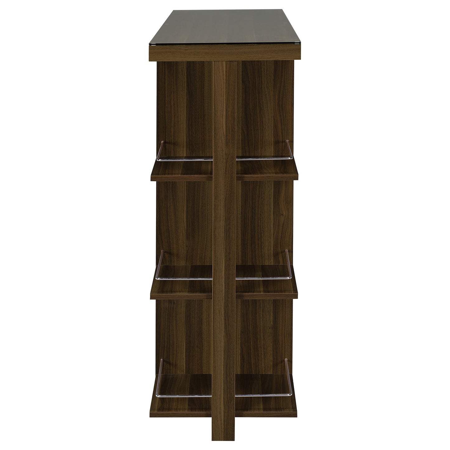 Evelio Bar Unit with Wine Bottle Storage Walnut