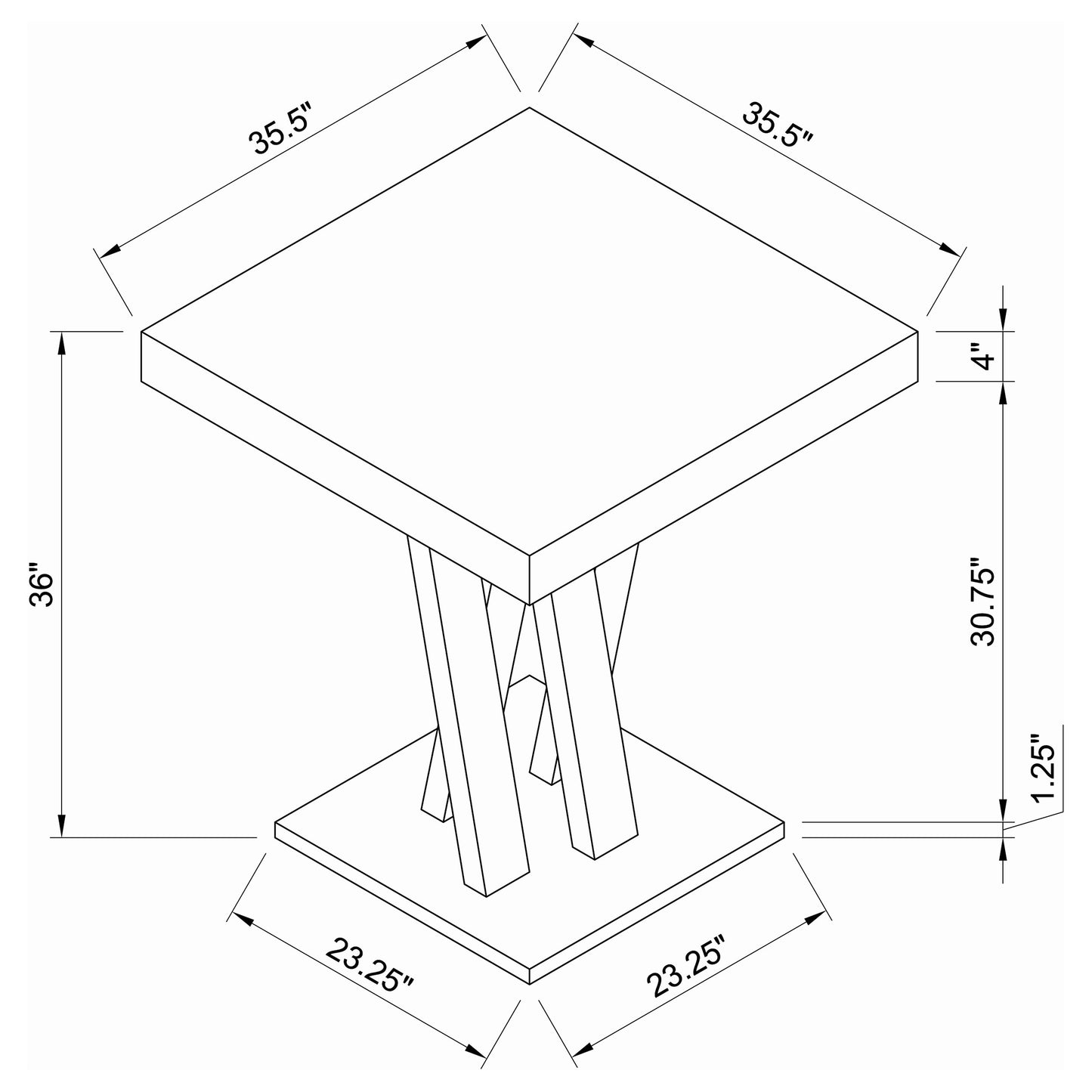 Freda Square Counter Height Table Cappuccino