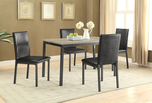 Garza 5-piece Dining Room Set Weathered Grey and Black