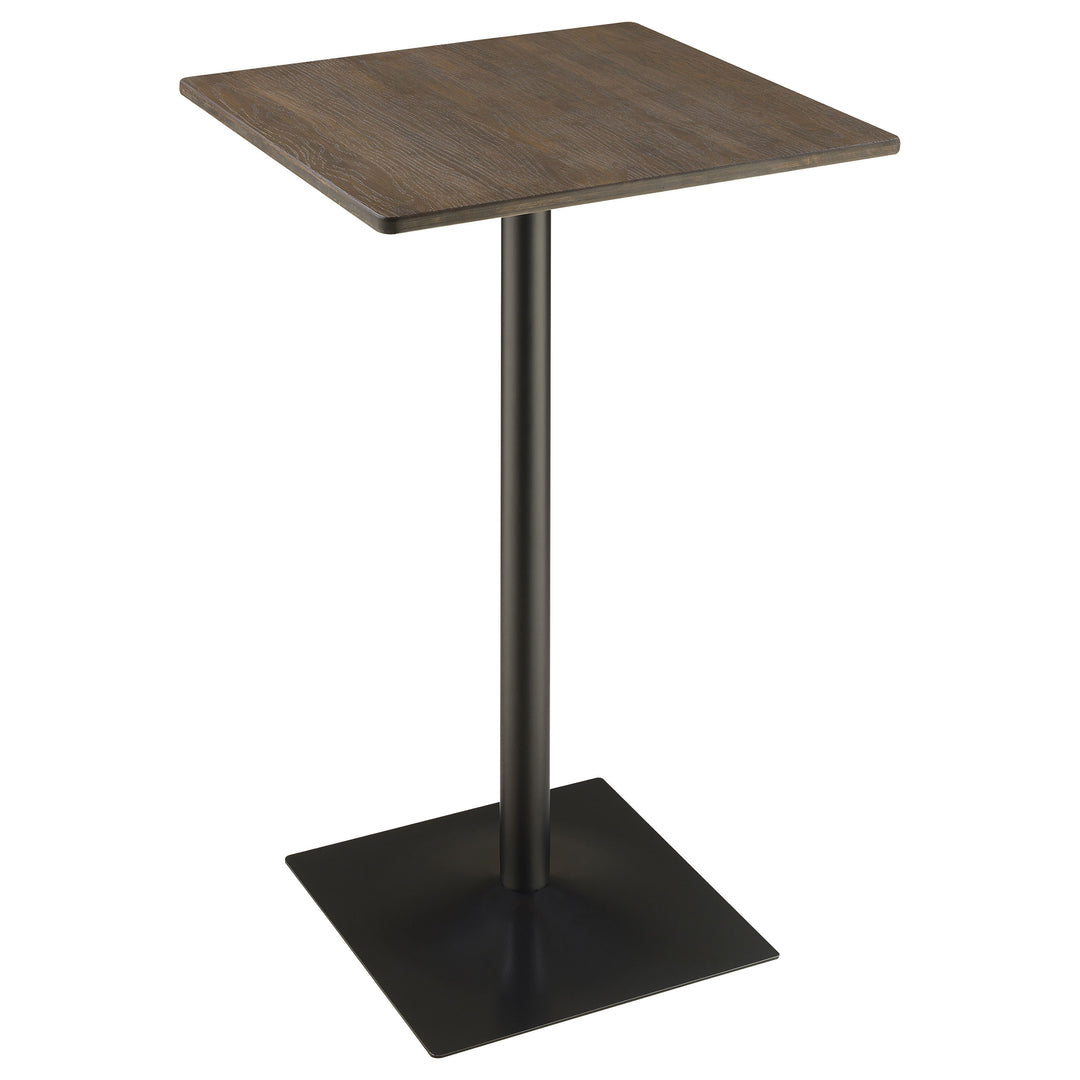 Cavalier Square Bar Table Dark Elm and Matte Black