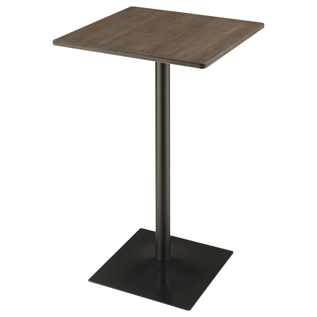 Cavalier Square Bar Table Dark Elm and Matte Black