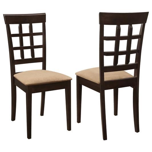 Gabriel Lattice Back Side Chairs Cappuccino and Tan (Set of 2)