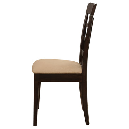 Gabriel Lattice Back Side Chairs Cappuccino and Tan (Set of 2)