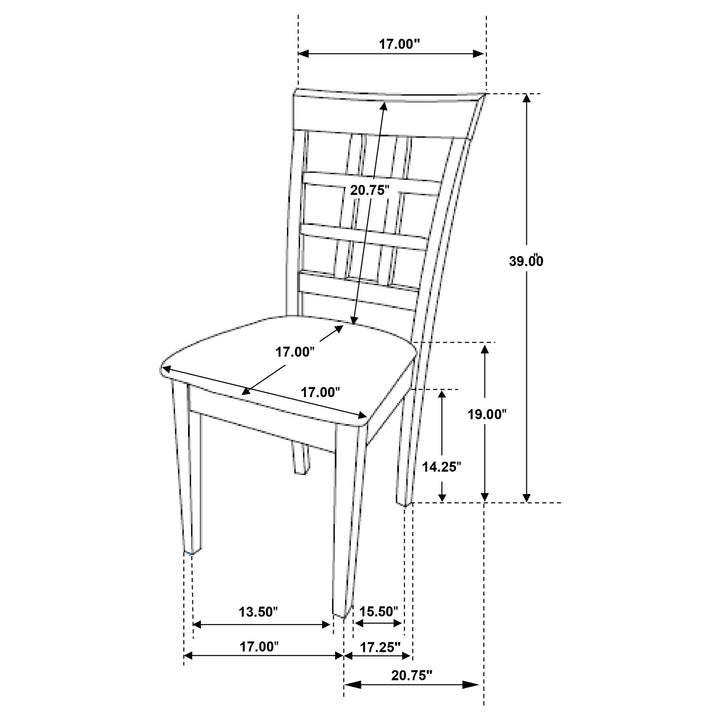 Gabriel Lattice Back Side Chairs Cappuccino and Tan (Set of 2)