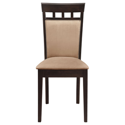 Gabriel Upholstered Side Chairs Cappuccino and Tan (Set of 2)