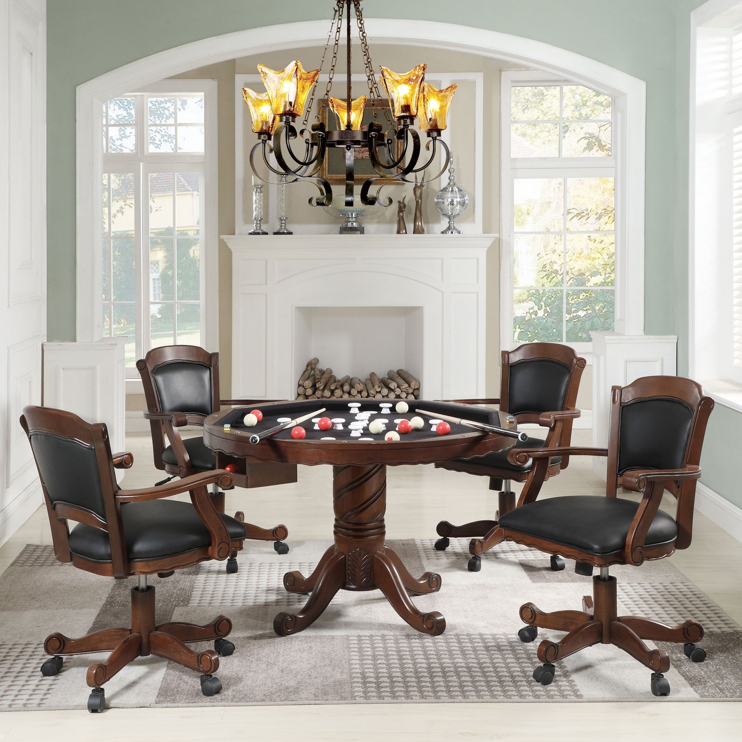 Turk 5-piece Game Table Set Tobacco and Black