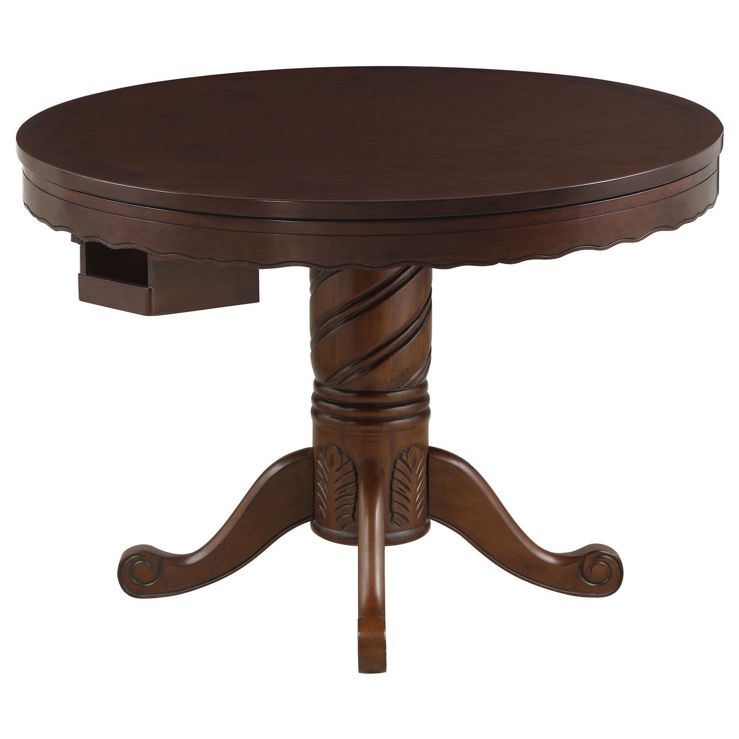 Turk 3-in-1 Round Pedestal Game Table Tobacco