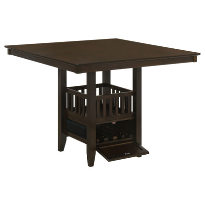 Jaden Square Counter Height Table with Storage Espresso