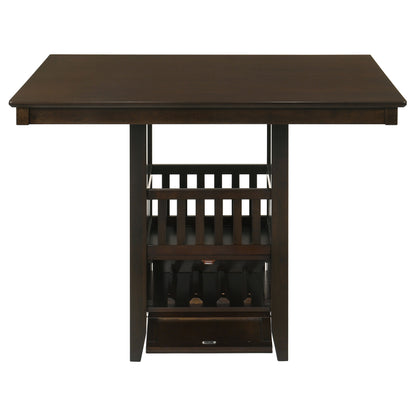 Jaden Square Counter Height Table with Storage Espresso