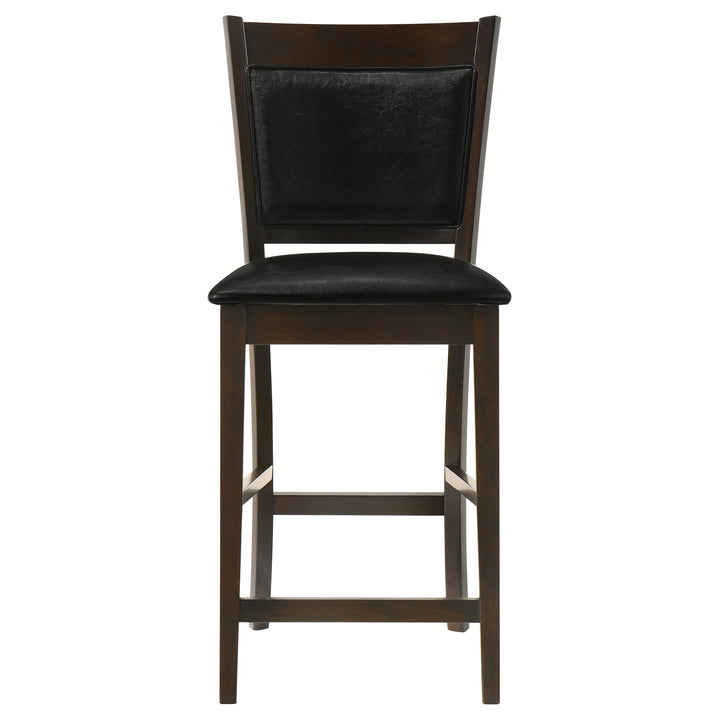 Jaden Upholstered Counter Height Stools Black and Espresso (Set of 2)