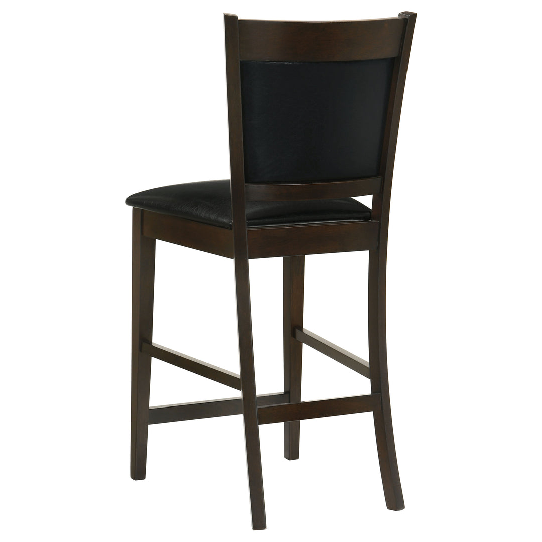 Jaden Upholstered Counter Height Stools Black and Espresso (Set of 2)