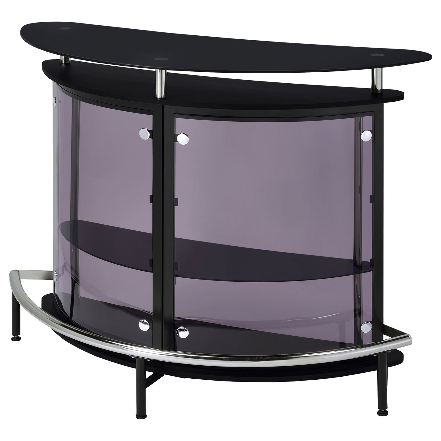 Amarillo 2-tier Bar Unit Black and Chrome