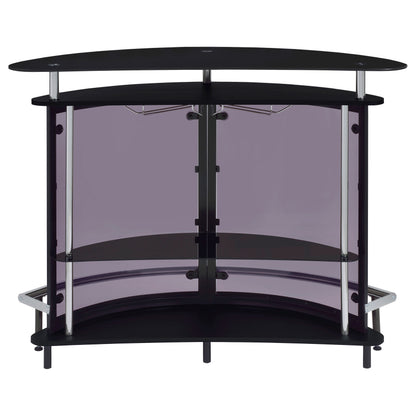 Amarillo 2-tier Bar Unit Black and Chrome