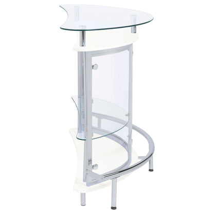 Amarillo 2-tier Bar Unit White and Chrome