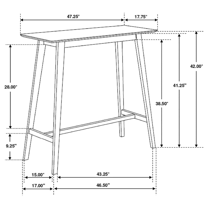 Finnick Rectangular Pub Height Bar Table Walnut