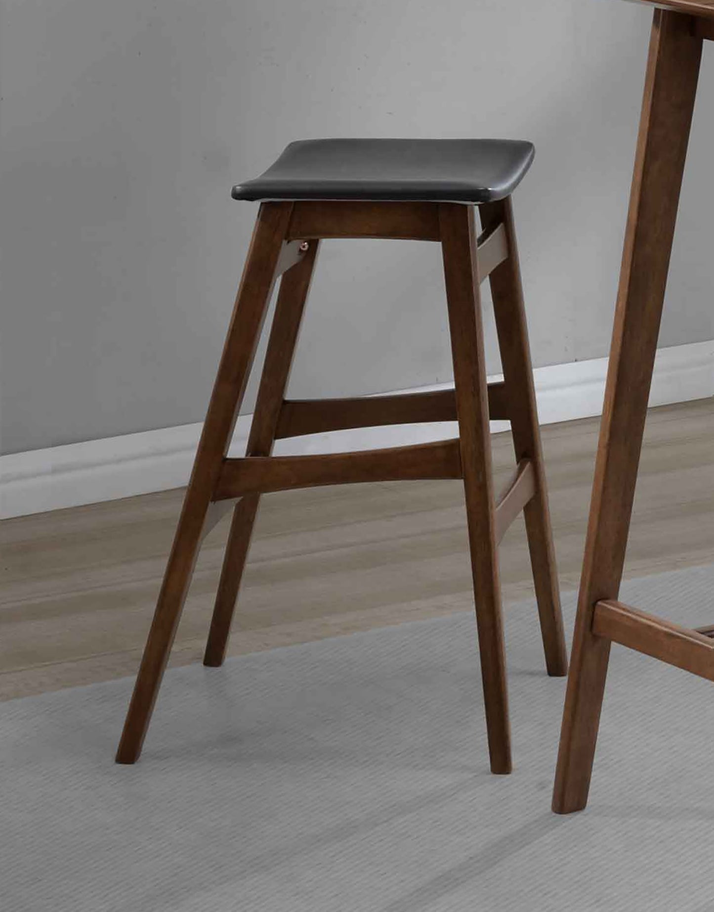 Finnick Tapered Legs Bar Stools Dark Grey and Walnut (Set of 2)