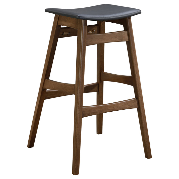 Finnick Tapered Legs Bar Stools Dark Grey and Walnut (Set of 2)