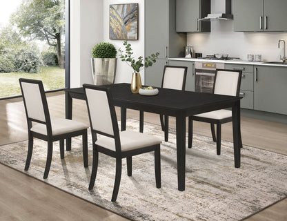 Louise 5-piece Dining Set Black and Cream