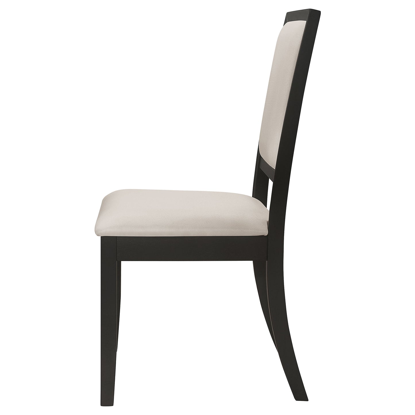 Louise Upholstered Dining Side Chairs Black and Cream (Set of 2)