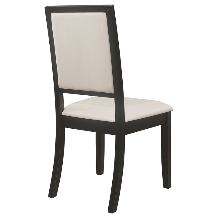 Louise Upholstered Dining Side Chairs Black and Cream (Set of 2)