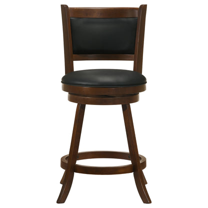 Broxton Upholstered Swivel Counter Height Stools Chestnut and Black (Set of 2)