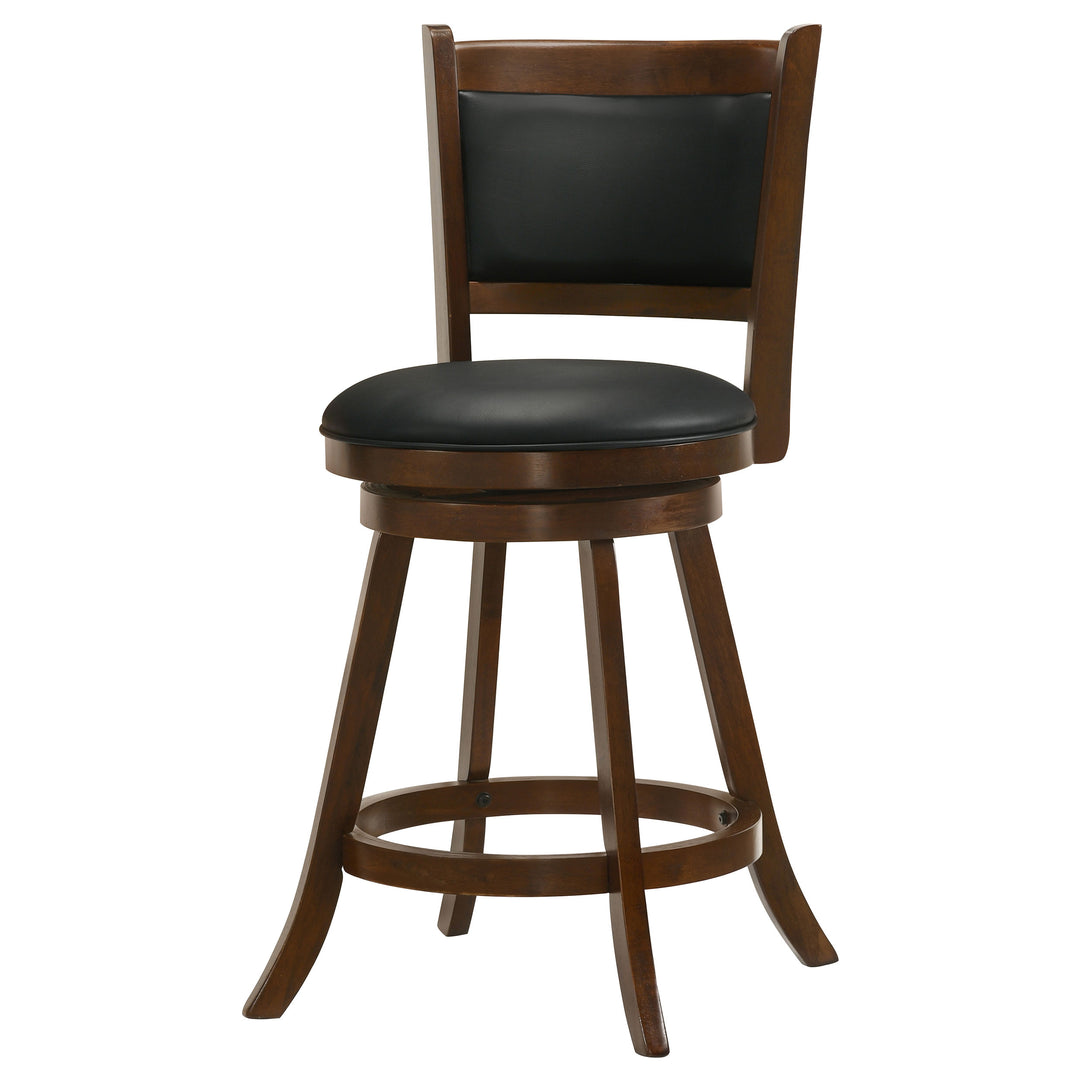 Broxton Upholstered Swivel Counter Height Stools Chestnut and Black (Set of 2)