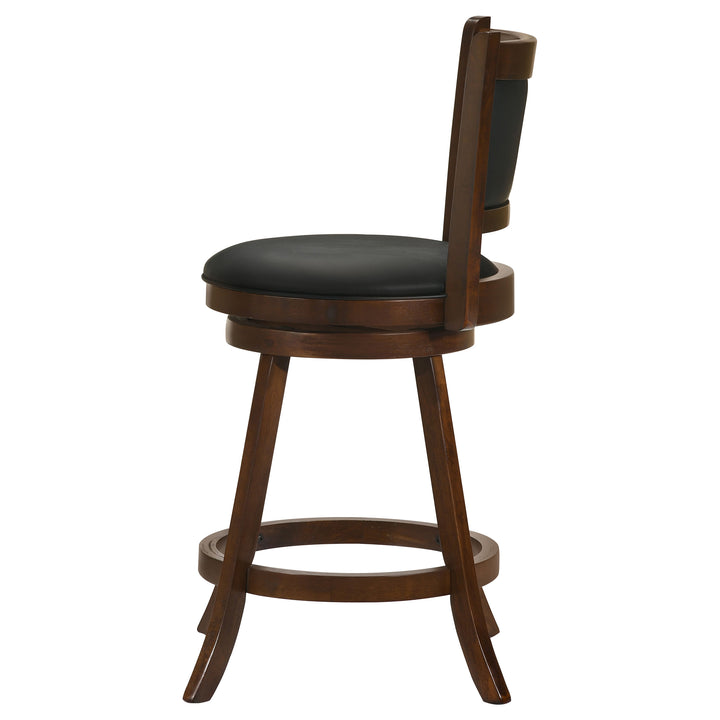 Broxton Upholstered Swivel Counter Height Stools Chestnut and Black (Set of 2)