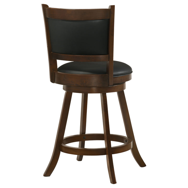 Broxton Upholstered Swivel Counter Height Stools Chestnut and Black (Set of 2)