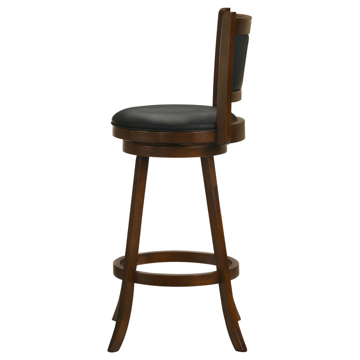 Broxton Upholstered Swivel Bar Stools Chestnut and Black (Set of 2)